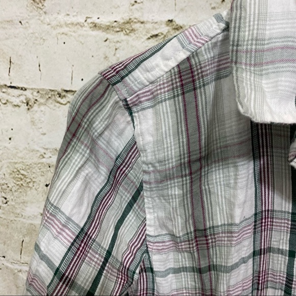 True Craft Purple Green Plaid Button Up Shirt - Picture 2 of 5